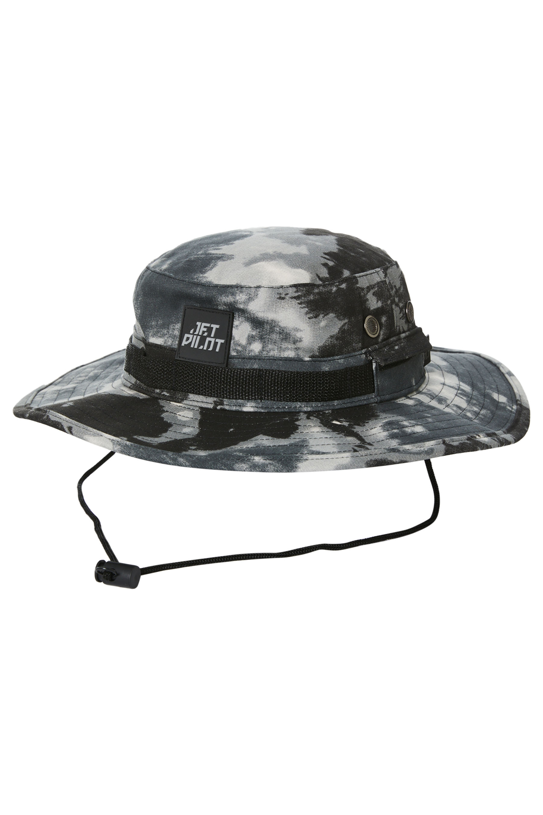Jetpilot Hiker Mens Wide Brim Bucket - Black/Camo